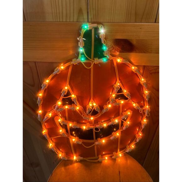 Vintage Halloween 16” Light Sculpture Pumpkin face Jack o Lantern with Box (5525 - Picture 4 of 10